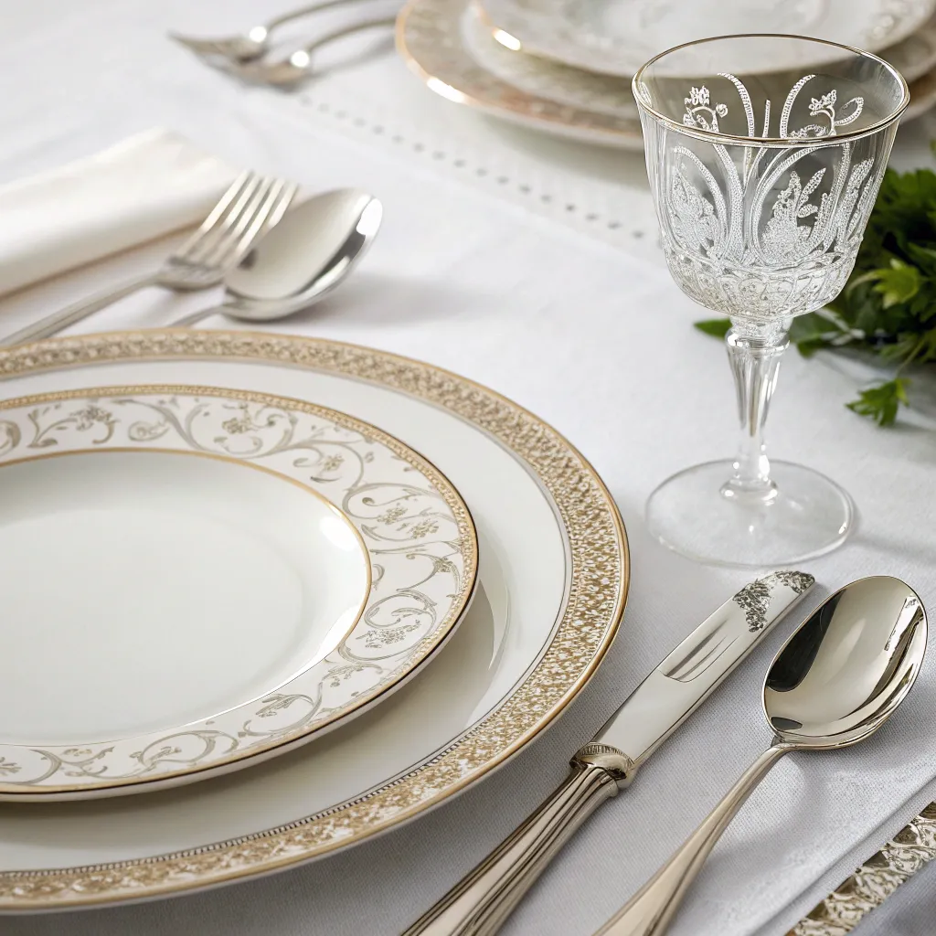 An elegant set of dinnerware