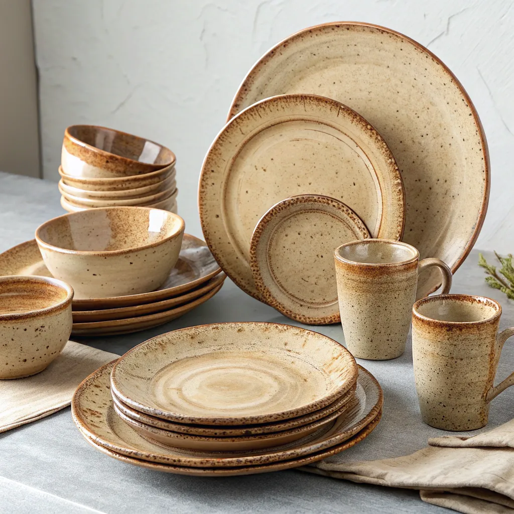 Rustic ceramic dinnerware set